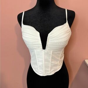 White Corset Top with Spaghetti Straps